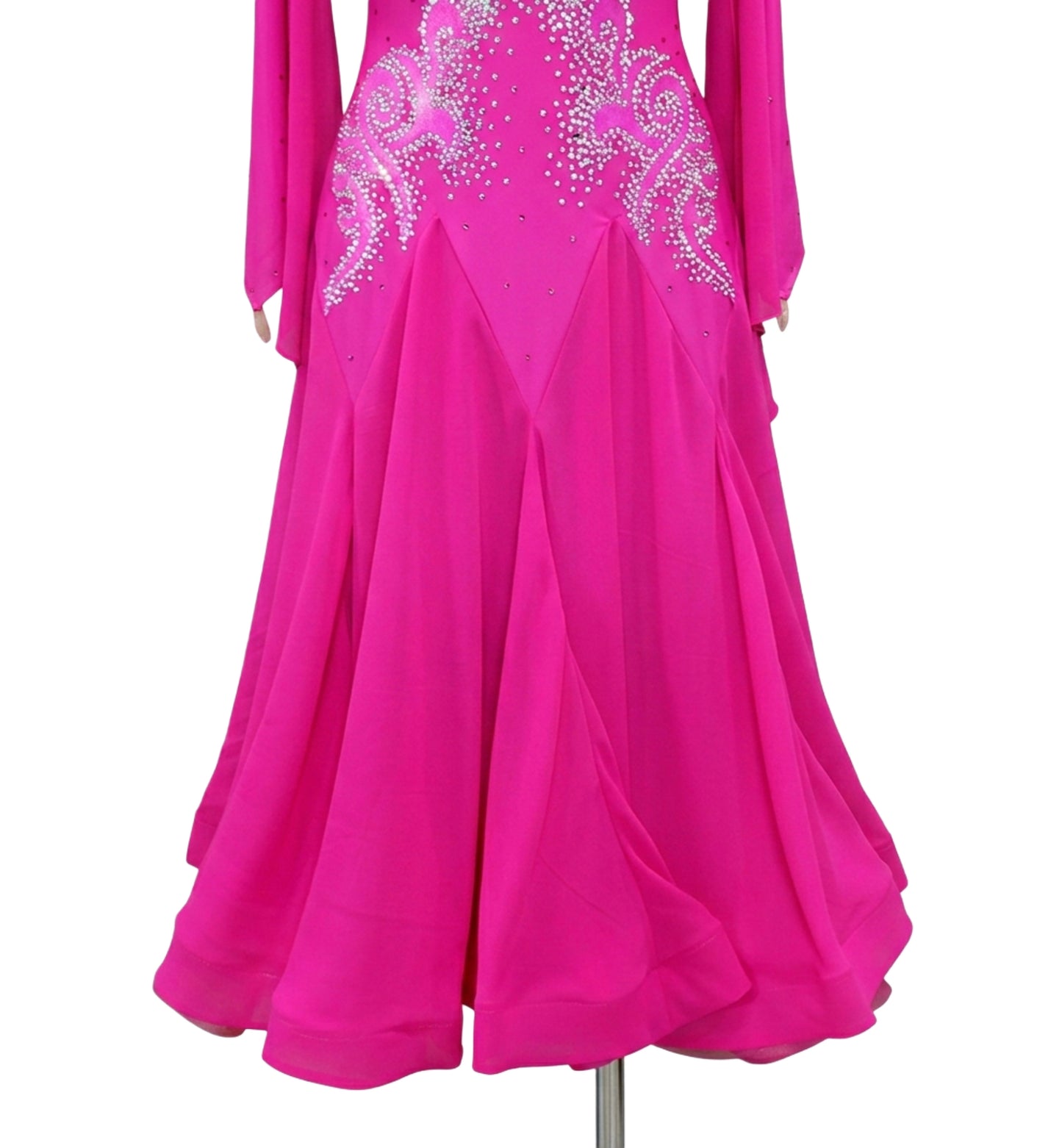 ByCharme Magenta Velvet Ballroom Competition Dress - BC-0014