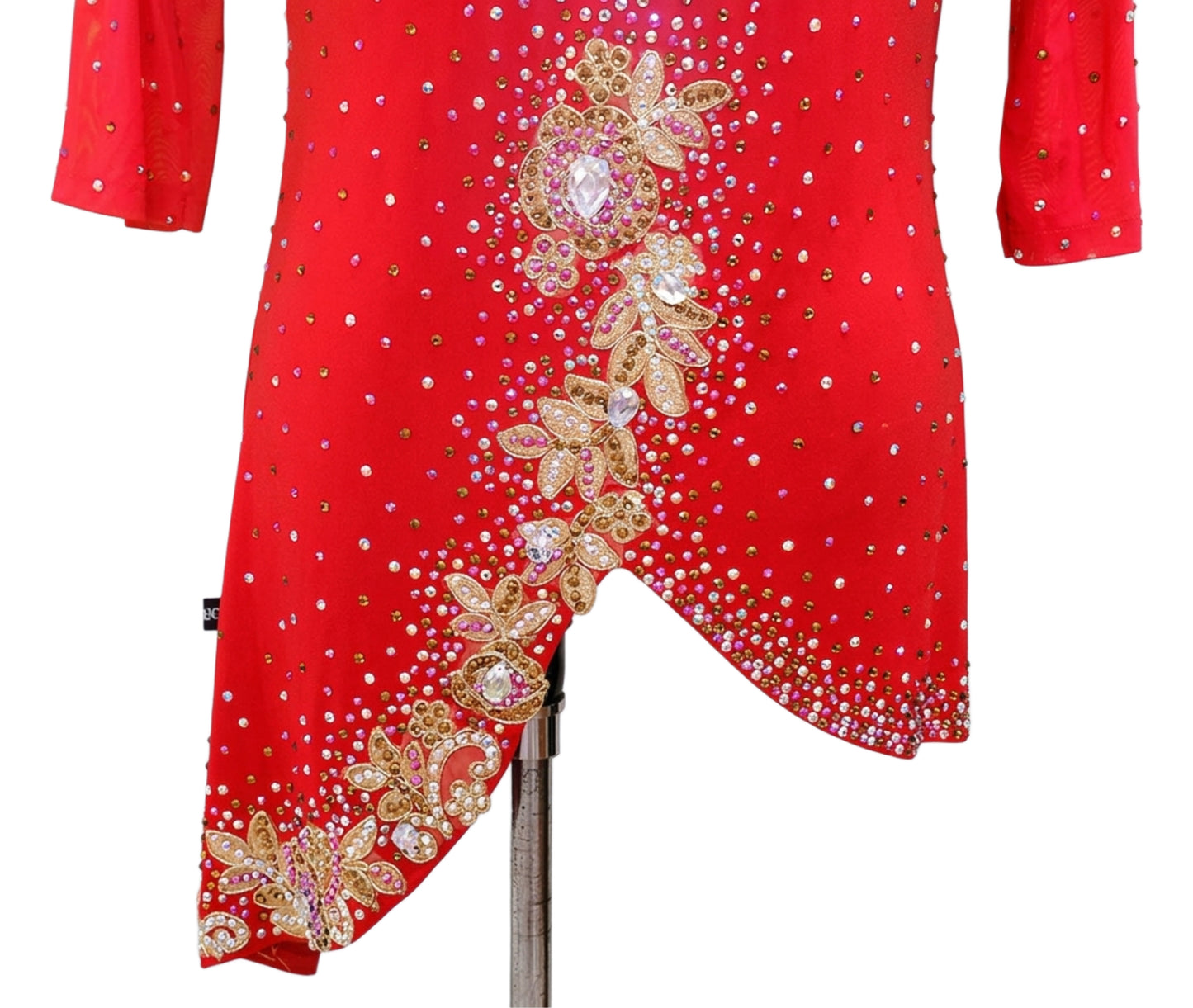 ByCharme Red Lycra Men Latin Salsa Competition Shirt - BCM-0020