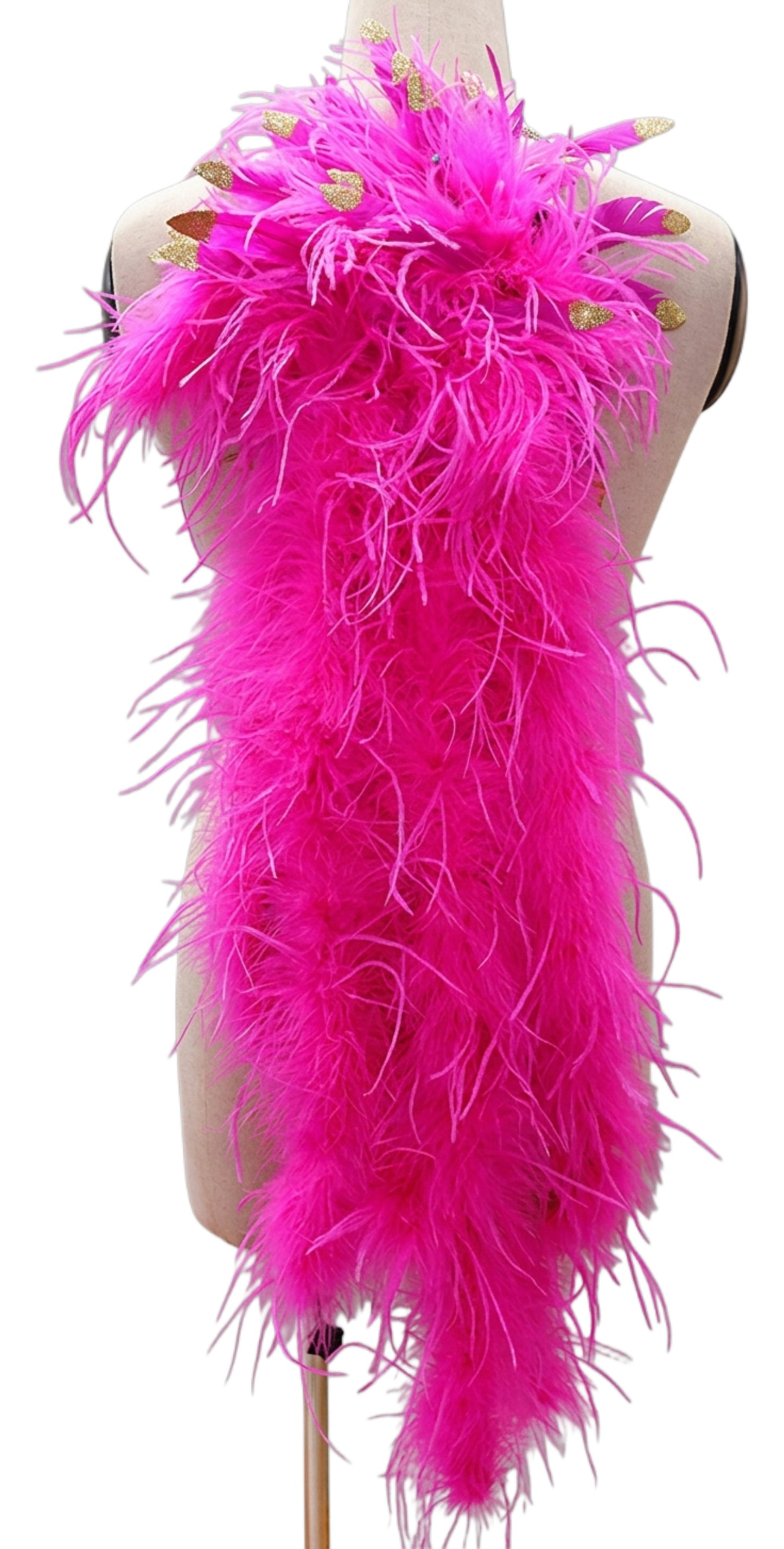 ByCharme Black Magenta Silver Feathers Latin Salsa Competition Dress - BCL-0136
