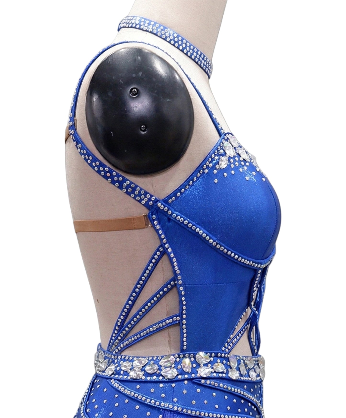 ByCharme Medium Blue Fringes Latin Salsa Competition Dress - BCL-0115