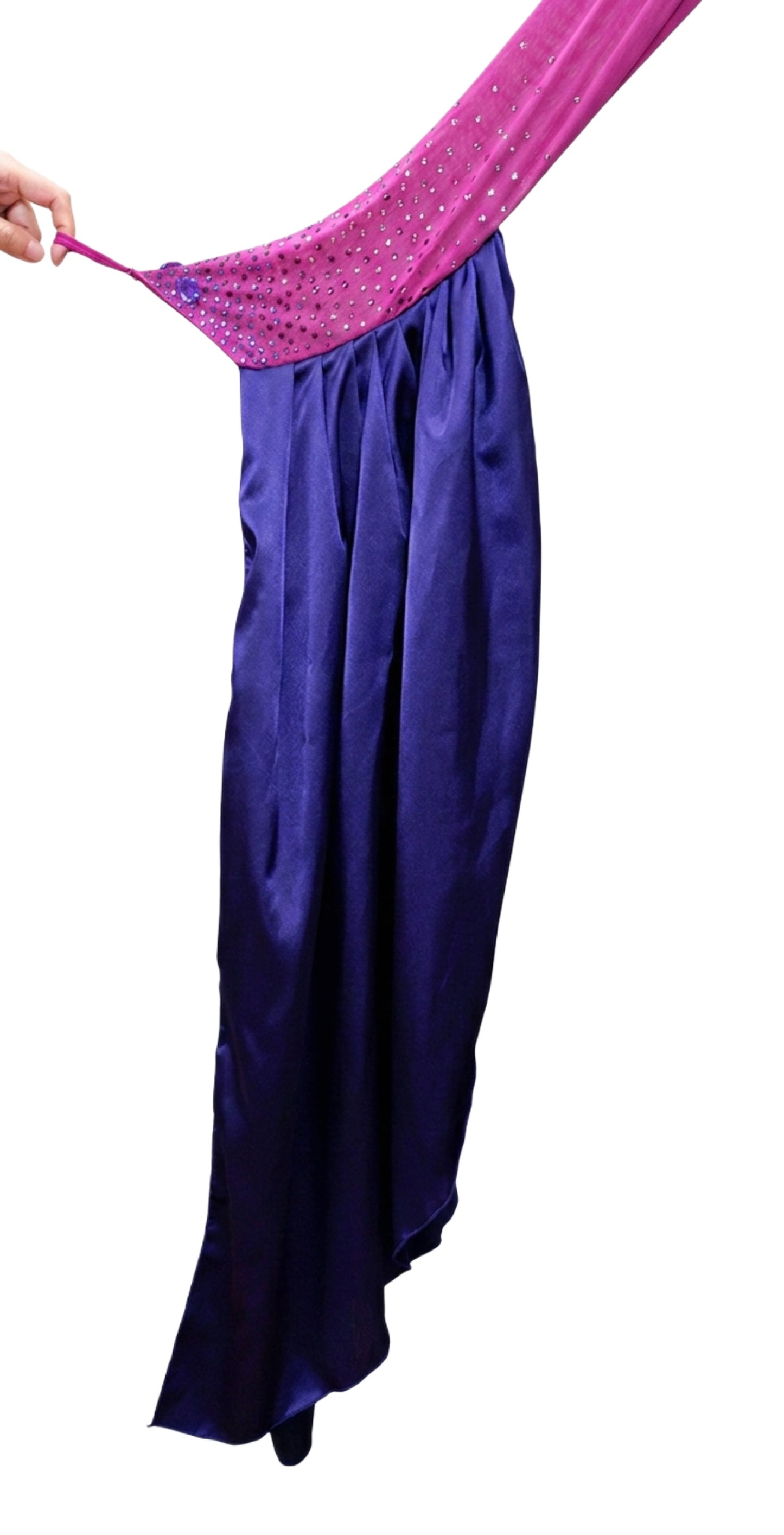 ByCharme Dark Magenta Fringes Ballroom Competition Dress - BC-0012