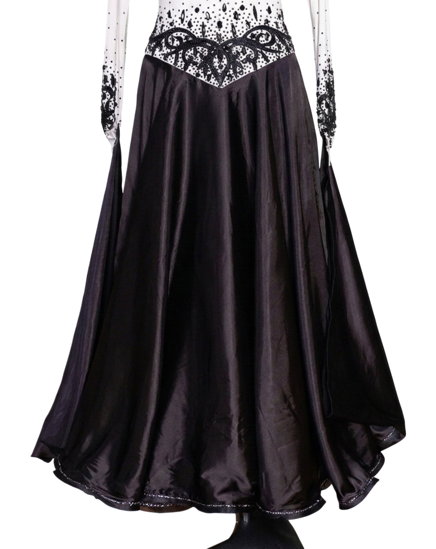 ByCharme Black & White Ballroom Competition Dress - BC-0005