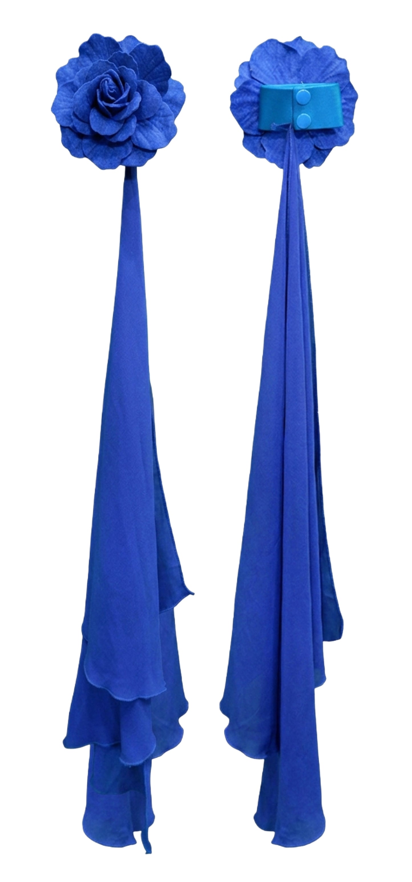 ByCharme Royal Blue Chiffon Ballroom Competition Dress - BC-0010