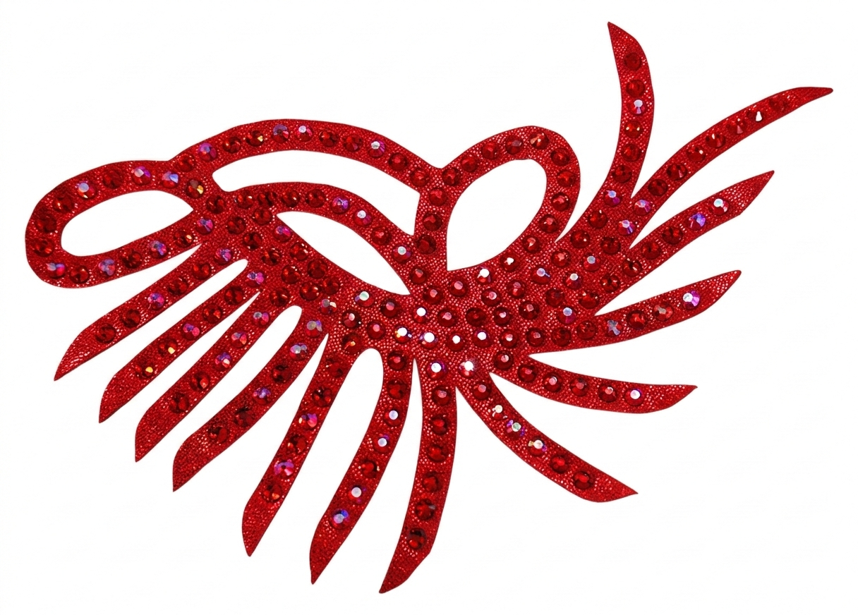 ByCharme Bright Red Tan Feather Latin Salsa Competition Dress - BCL-0105