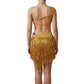 ByCharme Gold Silver Sequined Fringes Latin Salsa Dress - BCL-0108