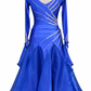 ByCharme Blue Silver Sequined Fringes Latin Salsa Competition Dress - BCL-0002