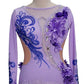 ByCharme Violet Fringes Ballroom Competition Dress - BC-0066