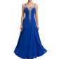 ByCharme Dodger Blue Chiffon Ballroom Competition Dress - BC-0020