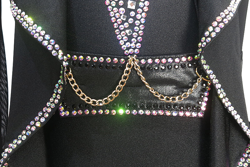 ByCharme Black Silver Mesh Men Latin Salsa Competition Shirt - BCM-0076