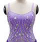 ByCharme Blue Violet Purple Fringes Latin Salsa Competition Dress - BCL-0093
