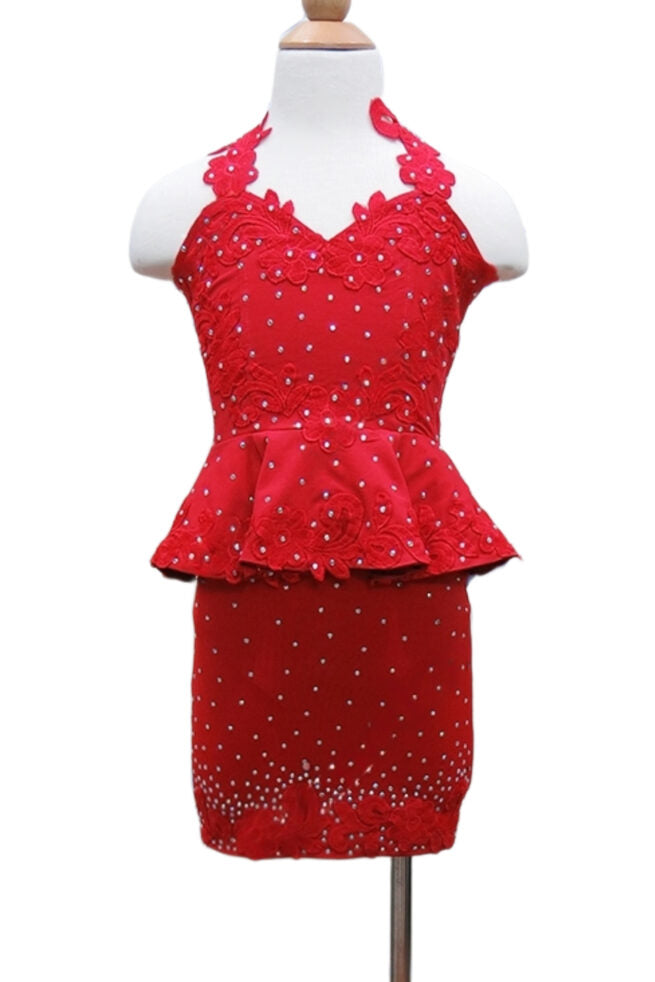 Load image into Gallery viewer, Girl Latin Dance Competition Dress (GL014)
