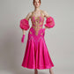 ByCharme Neon Pink Fringes Ballroom Competition Dress - BC-0229