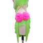 ByCharme Green Pink Chiffon Latin Salsa Competition Dress - BCL-0029