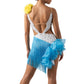 ByCharme White Brown Blue Fringes Latin Salsa Competition Dress - BCL-0168