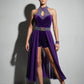ByCharme Dark Purple Exquisite Latin Salsa Competition 2 in 1 Dress - BC2-0007