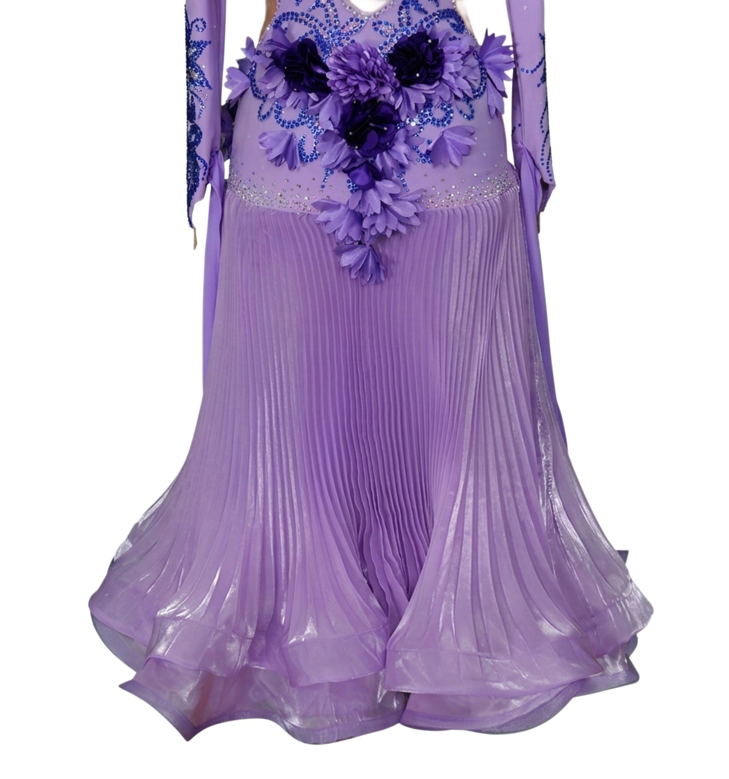 ByCharme Violet Fringes Ballroom Competition Dress - BC-0066