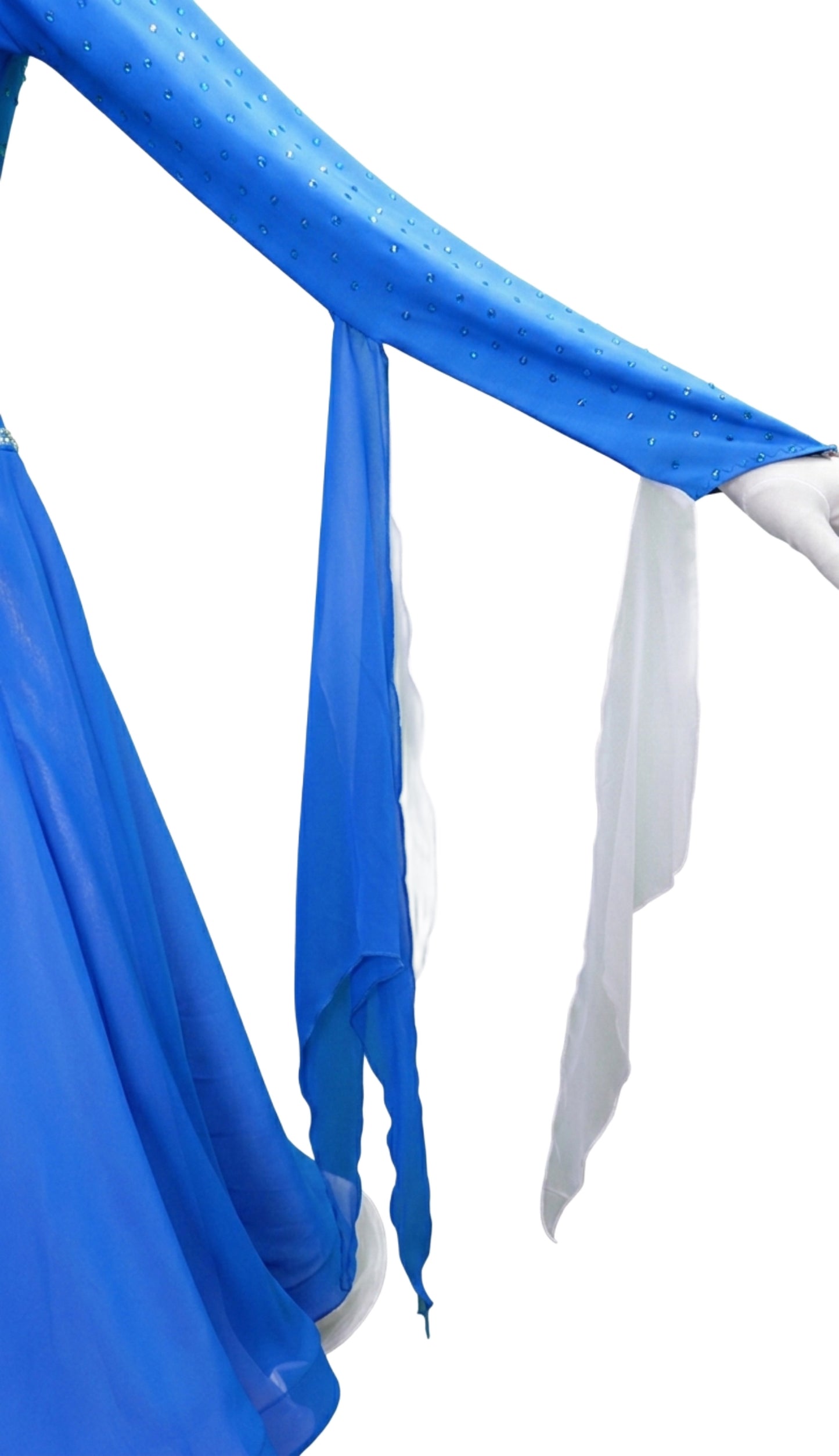 ByCharme Dodger Blue Chiffon Ballroom Competition Dress - BC-0024