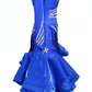 ByCharme Blue Silver Sequined Fringes Latin Salsa Competition Dress - BCL-0002