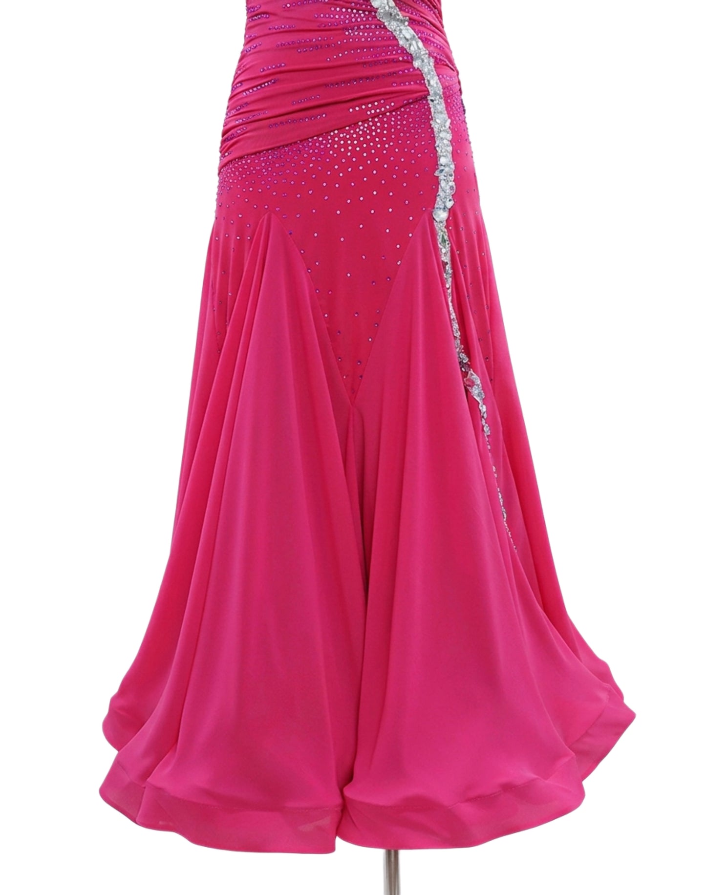 ByCharme Deep Pink Feather Ballroom Competition Dress - BC-0068