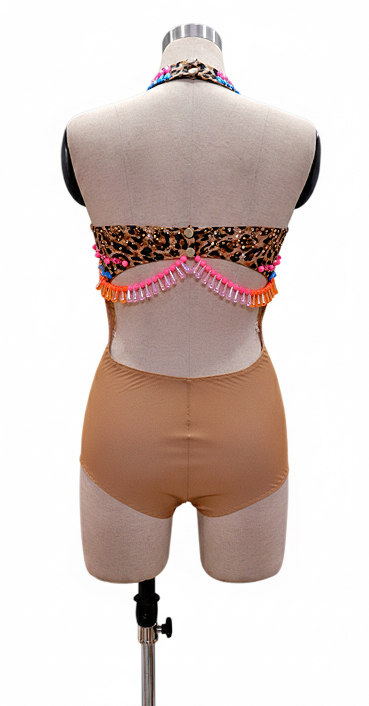 ByCharme Leopard Brown Exquisite Edition Latin Salsa Competition Dress - BCL-0030