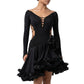 ByCharme Black Tan Chiffon Latin Salsa Competition Dress - BCL-0003
