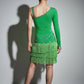 ByCharme Green Fringes Latin Salsa Competition 2 in 1 Dress - BC2-0006