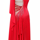 ByCharme Bright Red Fringes Ballroom Competition Dress - BC-0045