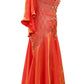 ByCharme Indian Red Chiffon Ballroom Competition Dress - BC-0036
