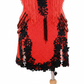 ByCharme Red Black Brown Fringes Latin Salsa Competition Dress - BCL-0059