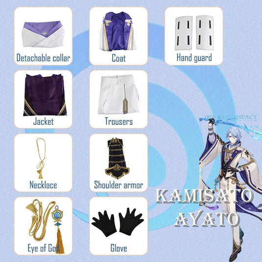 Genshin Impact Kamisato Ayato Cosplay Costume