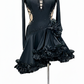 ByCharme Black Tan Chiffon Latin Salsa Competition Dress - BCL-0003