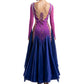 ByCharme Dark Magenta Fringes Ballroom Competition Dress - BC-0012