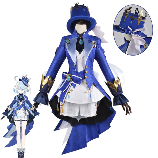 Genshin Impact Focalors Cosplay Furina Costume White Clothes