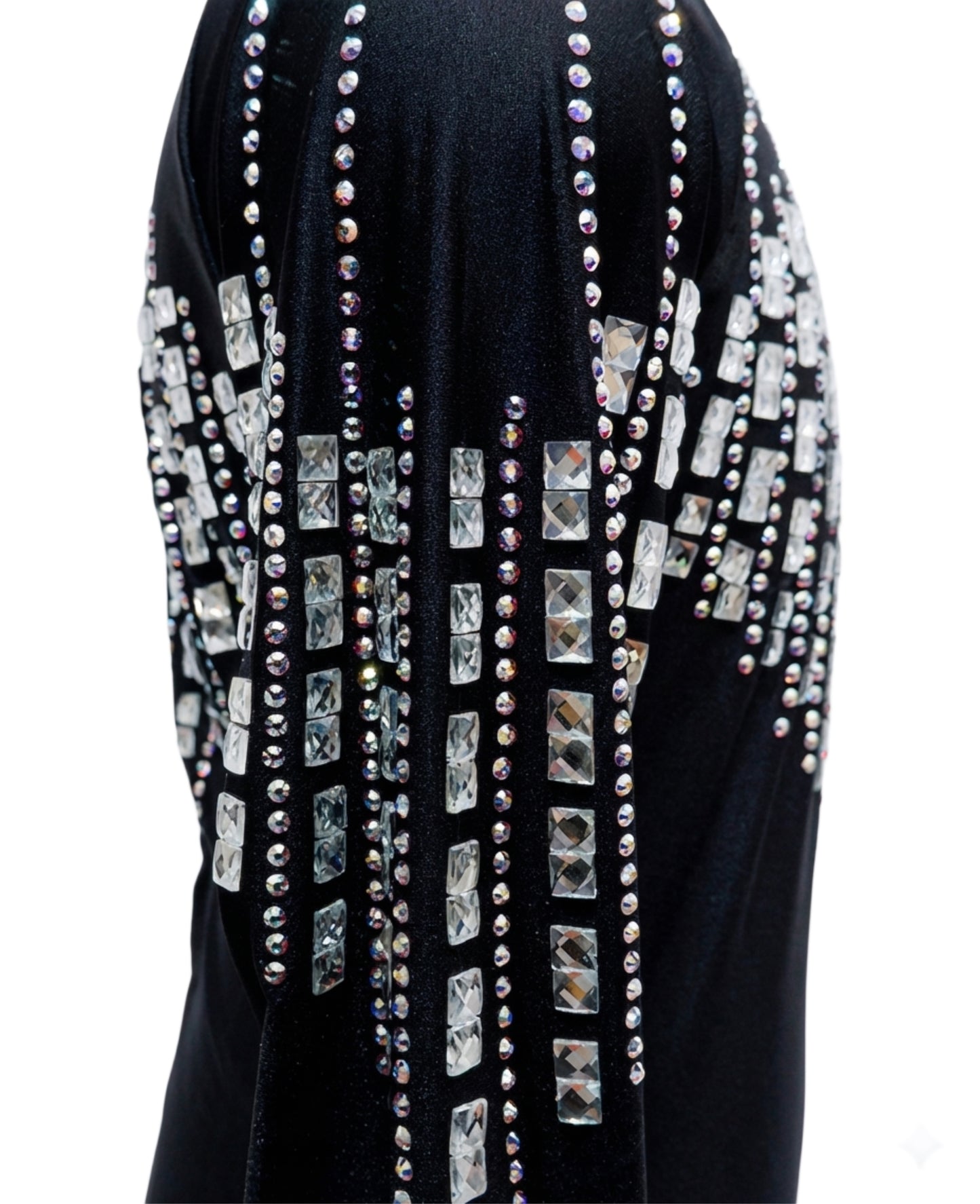 ByCharme Black Silver Lycra Men Latin Salsa Competition Shirt - BCM-0077