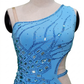 ByCharme Deep Sky Blue Feather Ballroom Competition Dress - BC-0219