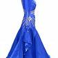 ByCharme Blue Silver Sequined Fringes Latin Salsa Competition Dress - BCL-0002