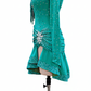 ByCharme Sea Green Brown Fringes Latin Salsa Competition Dress - BCL-0044