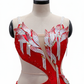 ByCharme Red Silver Tan Fringes Latin Salsa Competition Dress - BCL-0081