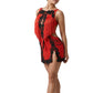 ByCharme Red Black Brown Fringes Latin Salsa Competition Dress - BCL-0059
