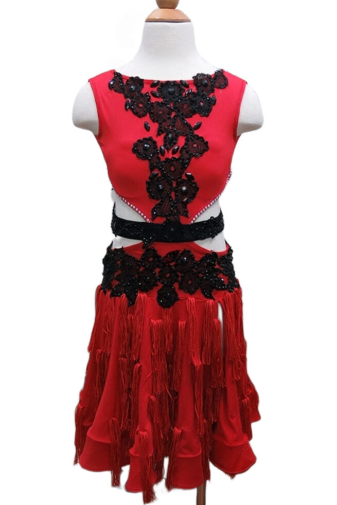 Load image into Gallery viewer, Girl Latin Dance Competition Dress (GL018)
