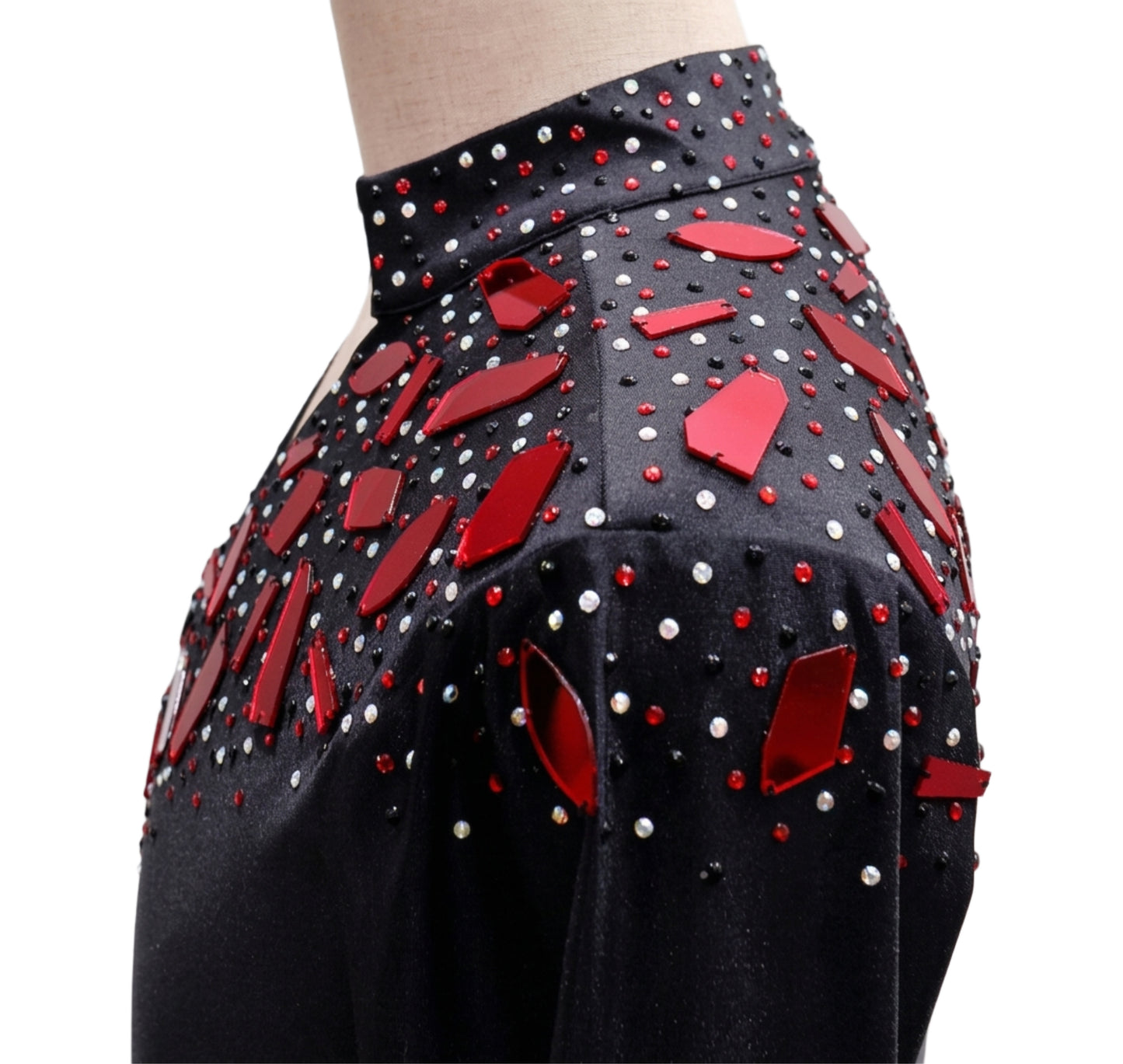 ByCharme Black Lycra Men Latin Salsa Competition Shirt - BCM-0017