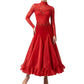 ByCharme Red Lace Ballroom Competition Dress - BC-0034