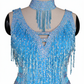 ByCharme Sky Blue Silver Fringes Latin Salsa Competition Dress - BCL-0038