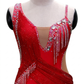 ByCharme Bright Red Fringes Ballroom Competition Dress - BC-0225