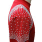 ByCharme Red Silver Lycra Men Latin Salsa Competition Shirt - BCM-0075