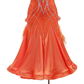 ByCharme Orange Red Feather Ballroom Competition Dress - BC-0215