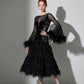 ByCharme Black Feather Ballroom Competition Dress - BC-0233