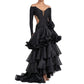 ByCharme Black Tan Chiffon Latin Salsa Competition Dress - BCL-0003