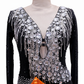 ByCharme Black Red Silver Fringes Latin Salsa Competition Dress - BCL-0054