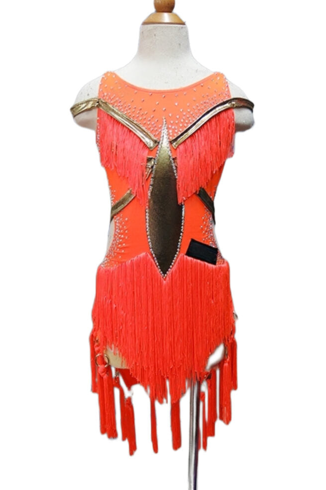 Load image into Gallery viewer, Girl Latin Dance Competition Dress (GL025)
